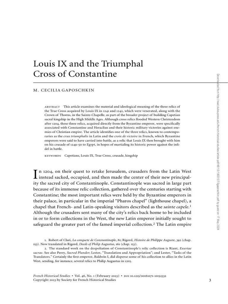 Louis IX And The Triumphal Cross Of Constantine | PDF | Crusades | Byzantine Empire