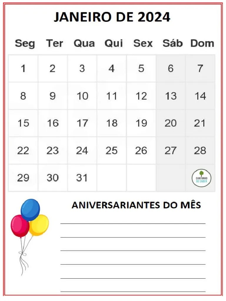 Calendario Pra Imprimir | PDF