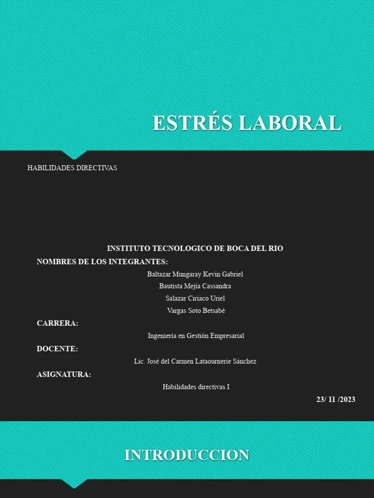 ESTRÉS LABORAL | PDF | Estrés (biología) | Ciencias Del Comportamiento