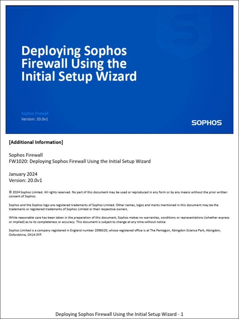 FW1020 20.0v1 Deploying Sophos Firewall Using The Initial Setup Wizard ...