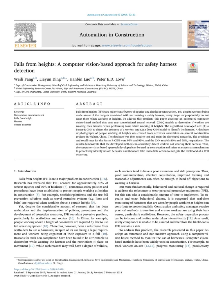 Falls From Heights - A Computer Vision-Based Approach For Safety ...