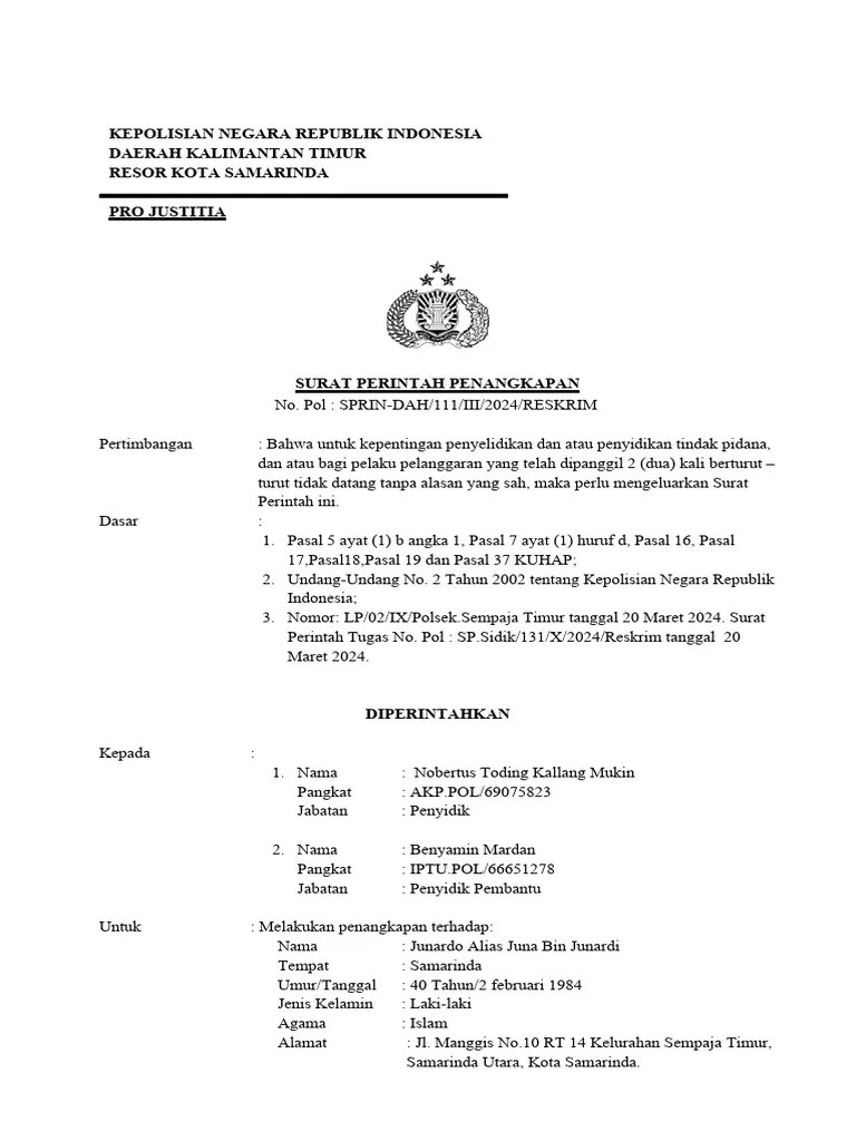 6.Surat Perintah Penangkapan | PDF