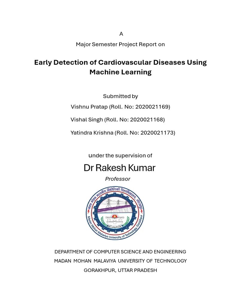 Early Detection Of Cardiovascular Diseases Using Machine Learning 2 | PDF | Support Vector ...