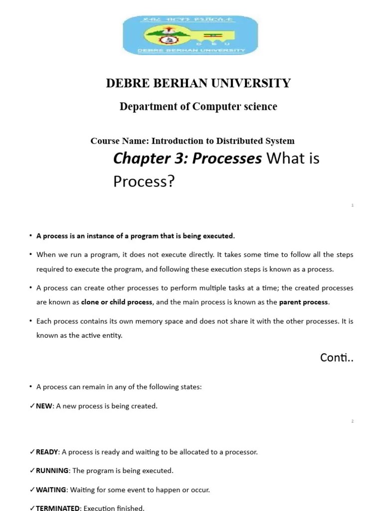 Chapter Three | PDF | Thread (Computing) | Process (Computing)