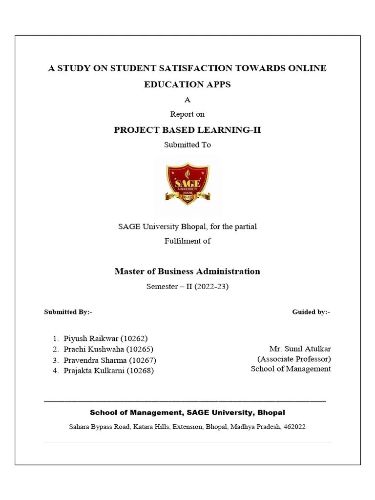 A Study On Student Satisfaction Towards Online Education Applications ...