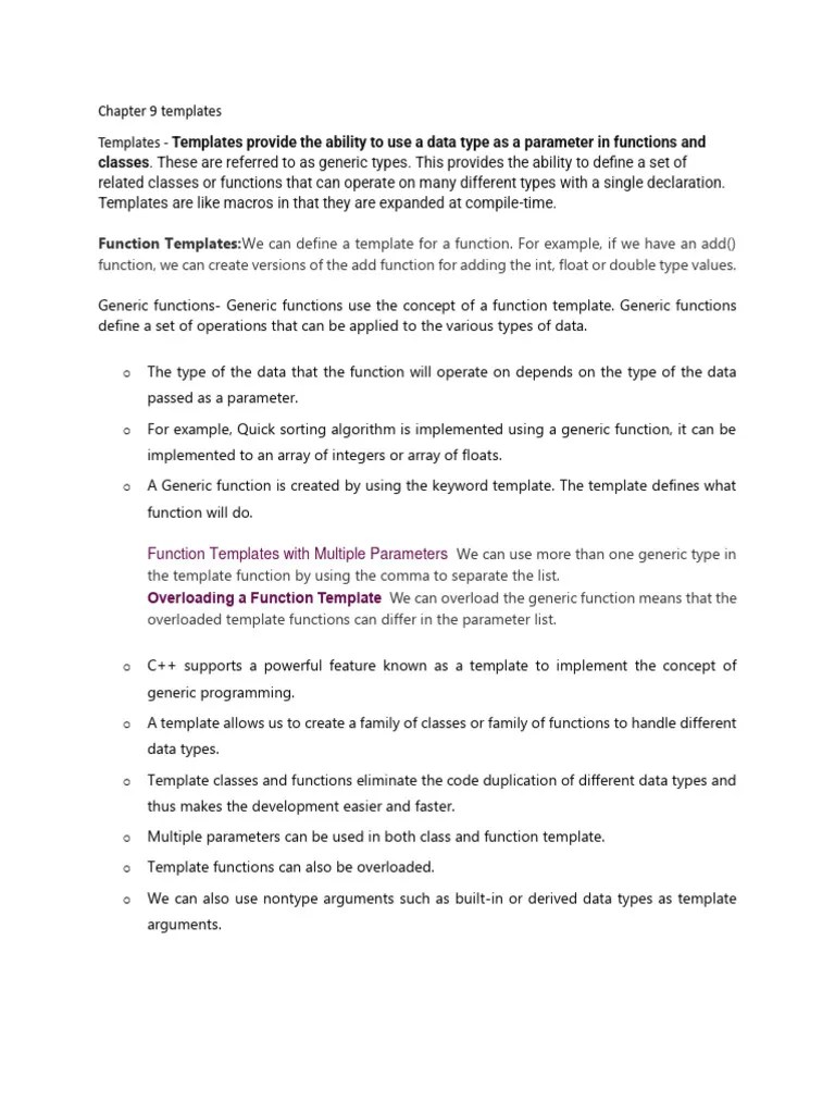 CPP Notes | Download Free PDF | Parameter (Computer Programming) | C++