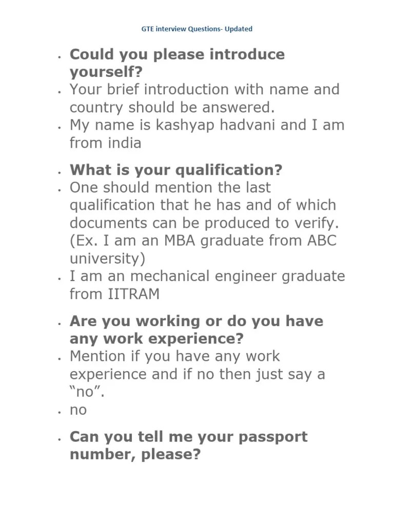 Australia Interview Questions | Download Free PDF | Travel Visa