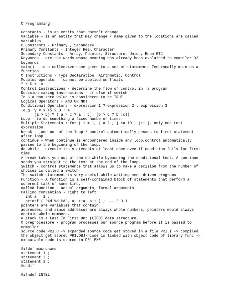 C Programming | Download Free PDF | Pointer (Computer Programming ...