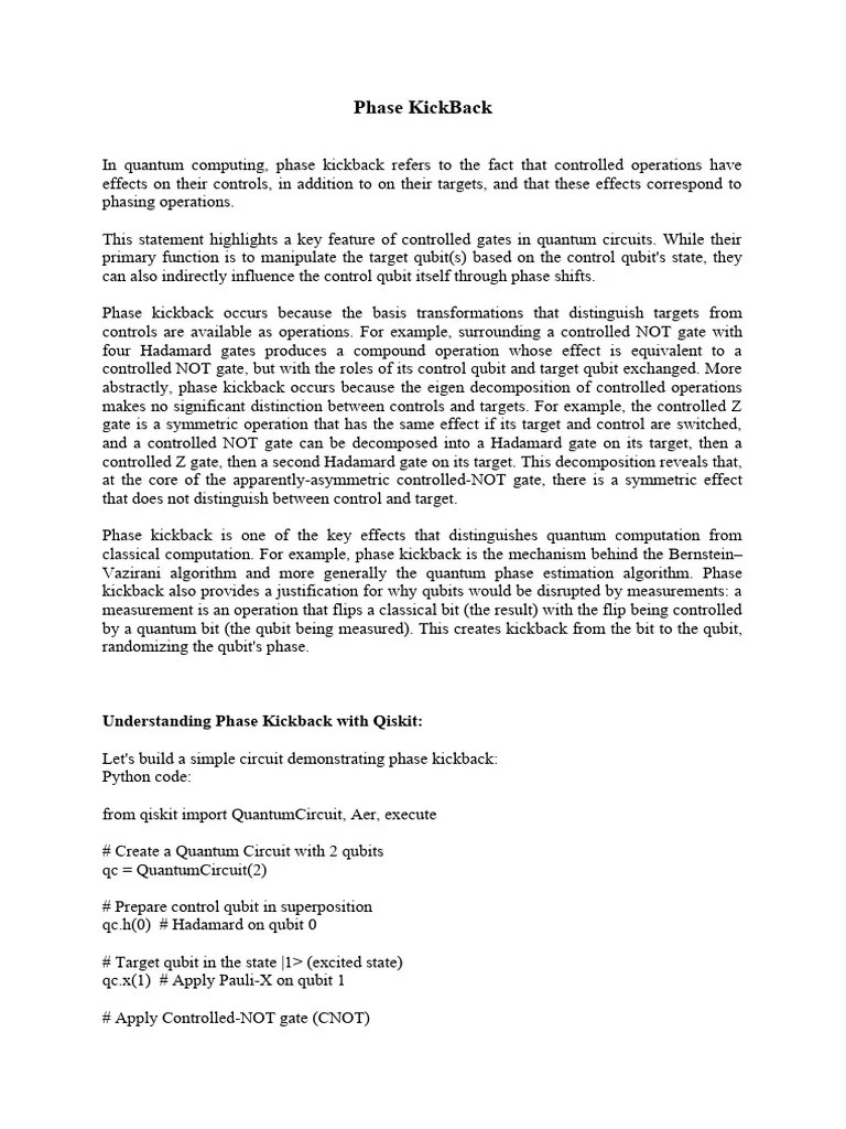 Phase KickBack Notes. | PDF | Quantum Mechanics | Theoretical Computer ...