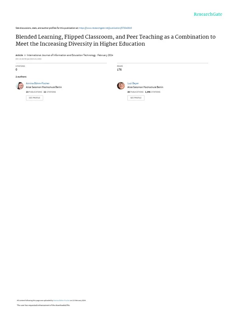 Blended Learning, Flipped Classroom, And Peer Teaching As A Combination ...