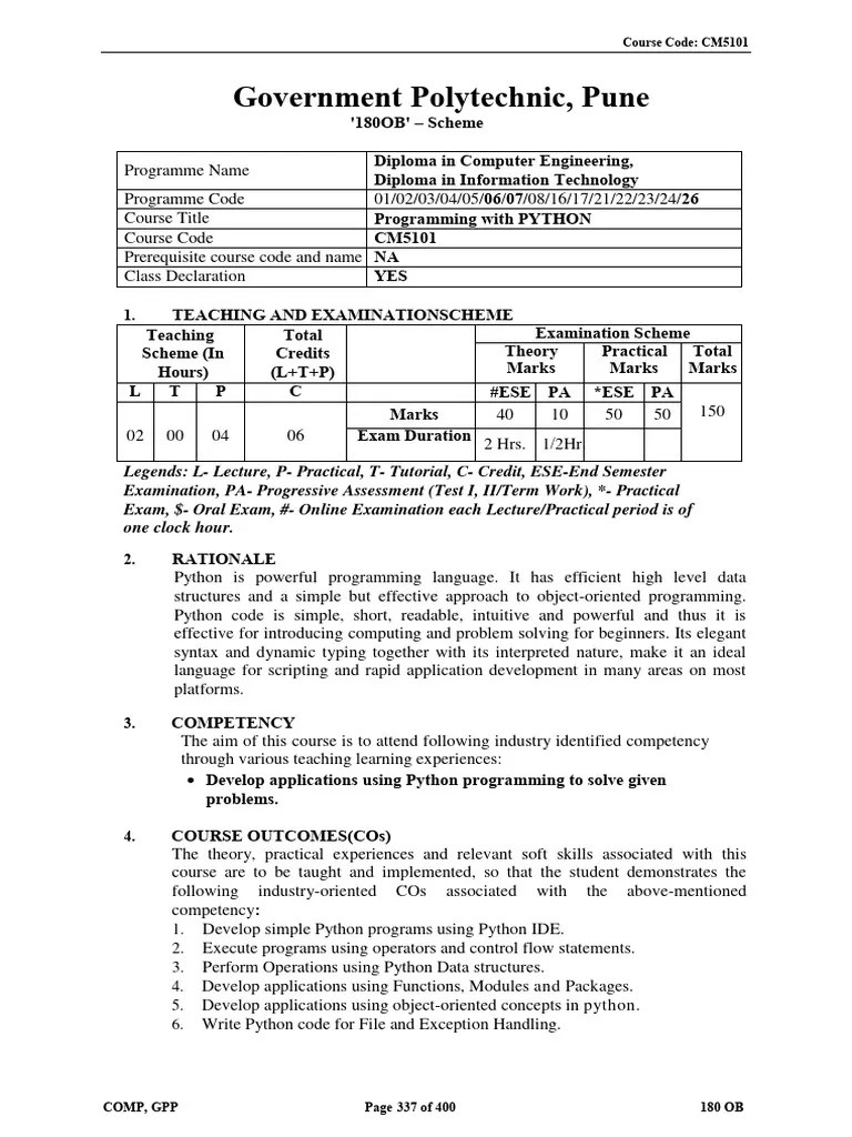 Programming With PYTHON | PDF | Python (Programming Language) | Control Flow