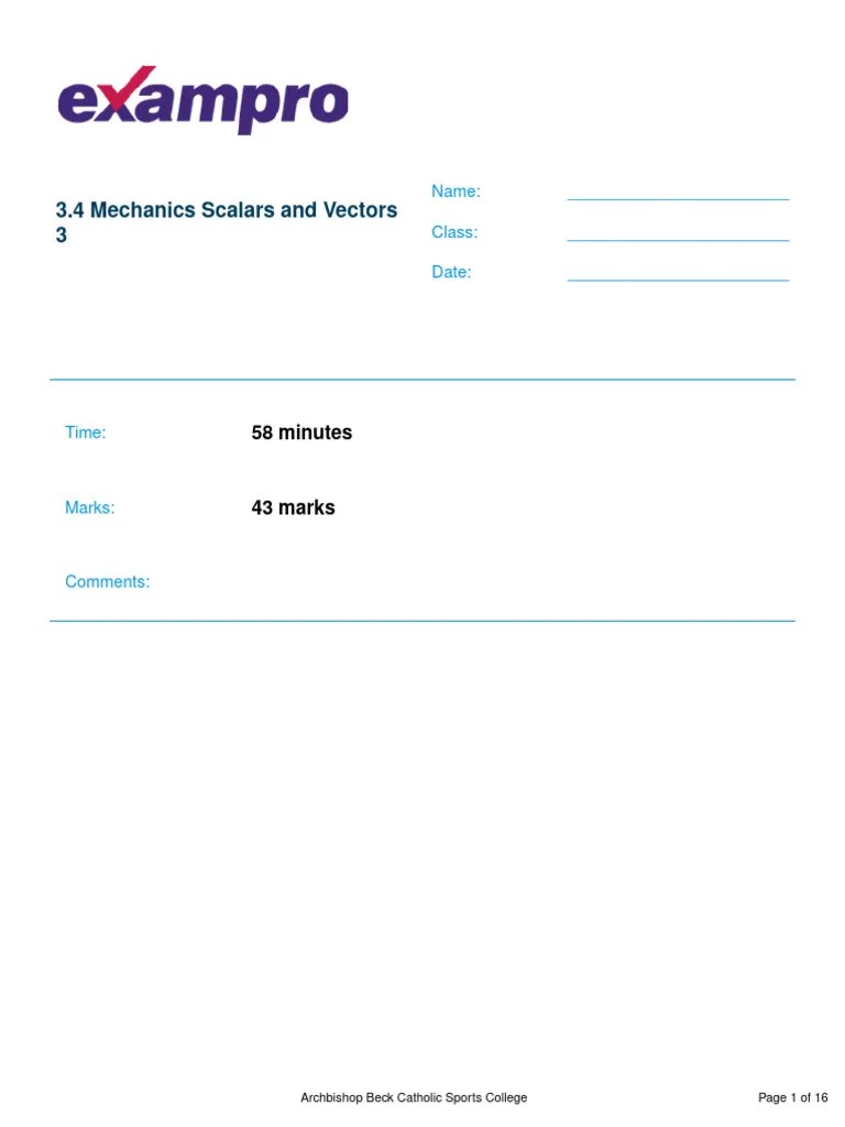 3.4.1.1 Mechanics Scalars And Vectors 33 535325 | PDF | Force | Triangle