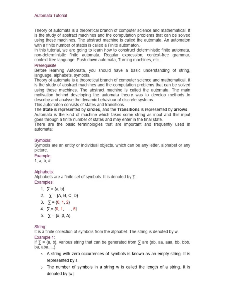 UNIT-1 Complete Notes | PDF | Automata Theory | Formal Methods