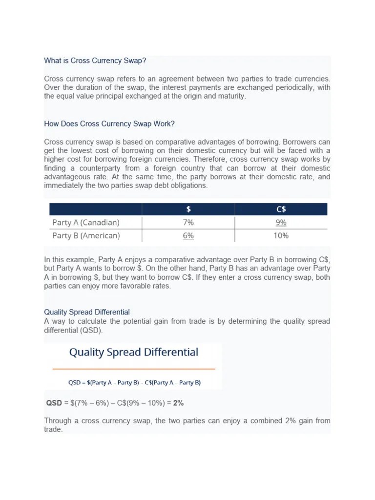 Currency Swap | PDF | Swap (Finance) | Currency Swap
