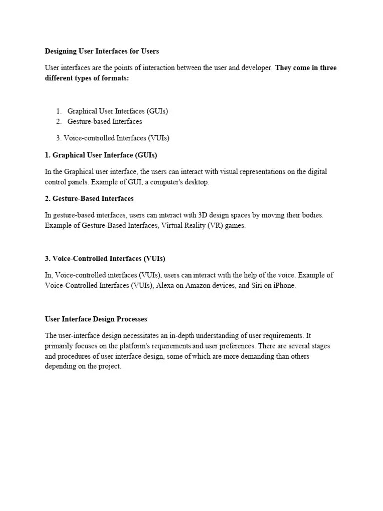 Designing User Interfaces For Users | PDF | Usability | Graphical User ...
