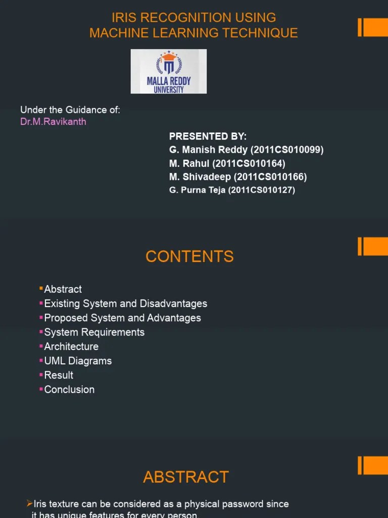 Iris Recognition Using Maching Learning | PDF | Machine Learning ...