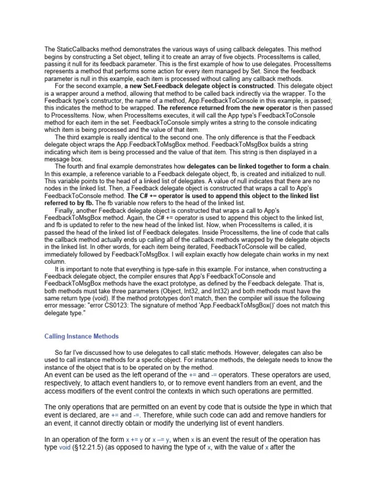 Delegates Part 11 | PDF | Method (Computer Programming) | Class ...