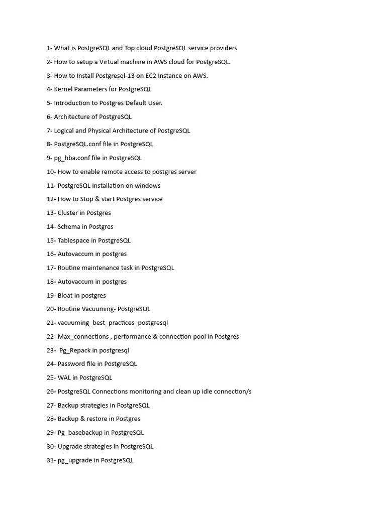 Course Overview PostgreSQL | PDF | Postgre Sql | Databases