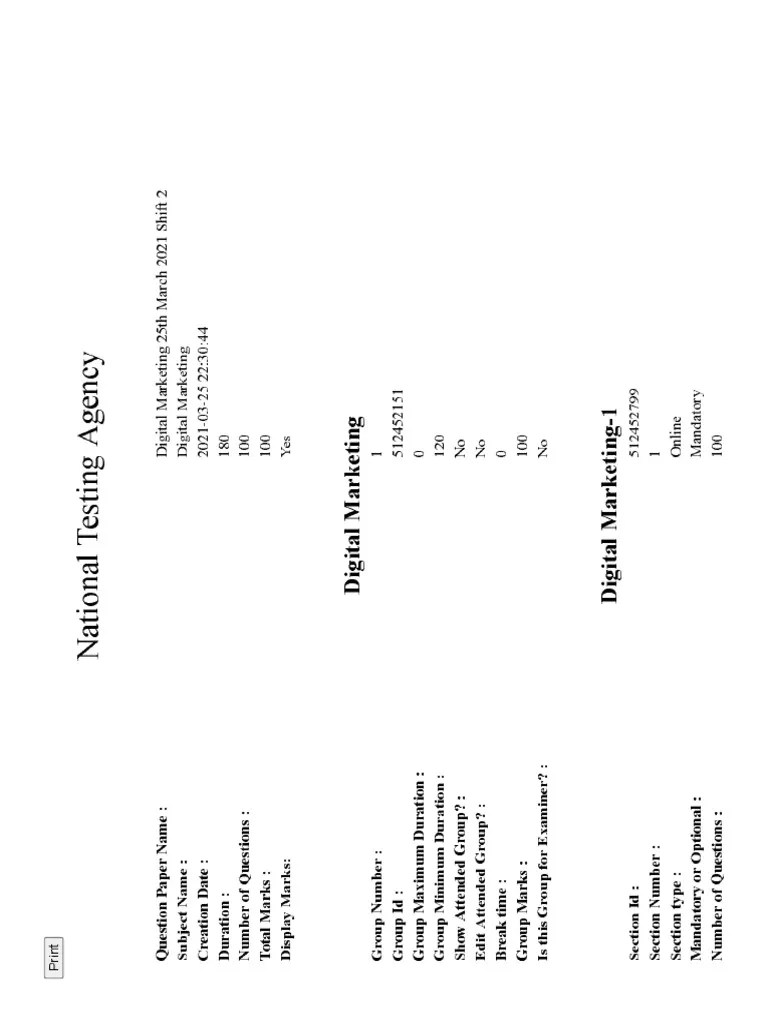 SWAYAM Digital Marketing 2021 Shift 2 | PDF