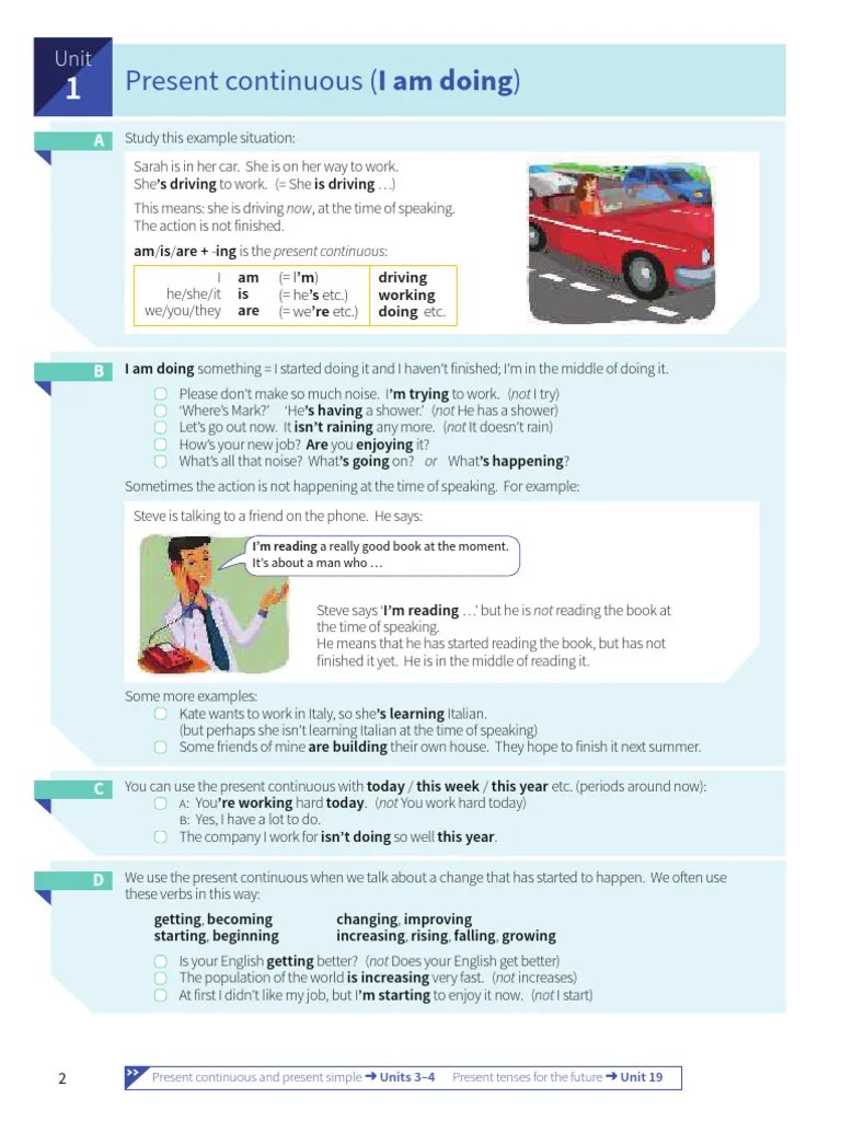 Present Continuous And Simple | Download Free PDF | English Language | Verb