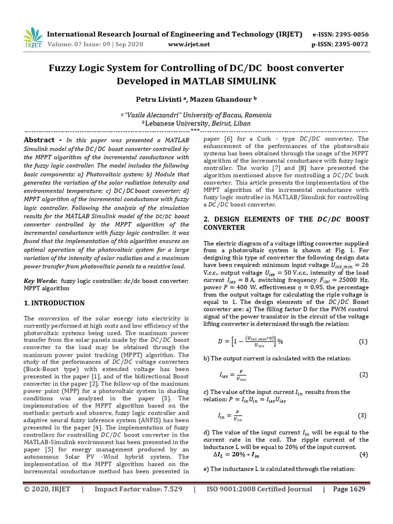 IRJET_Fuzzy_Logic_System_for_Controlling (1) | PDF | Electronics | Electricity