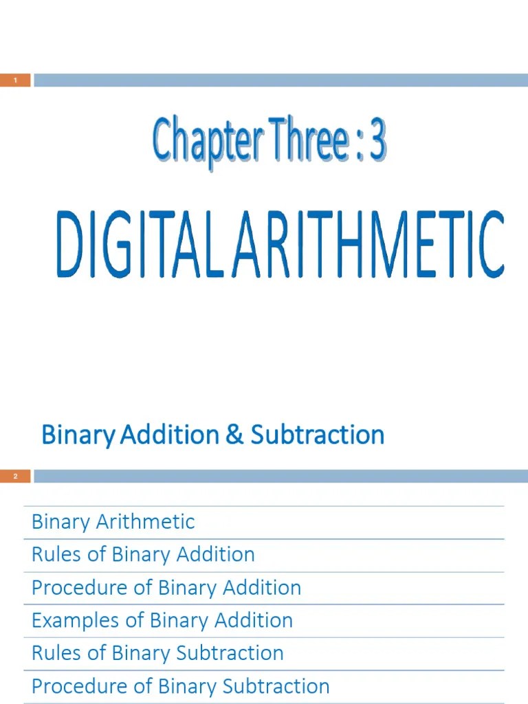 Chapter 3 Digital Arithmetics | PDF | Subtraction | Division (Mathematics)
