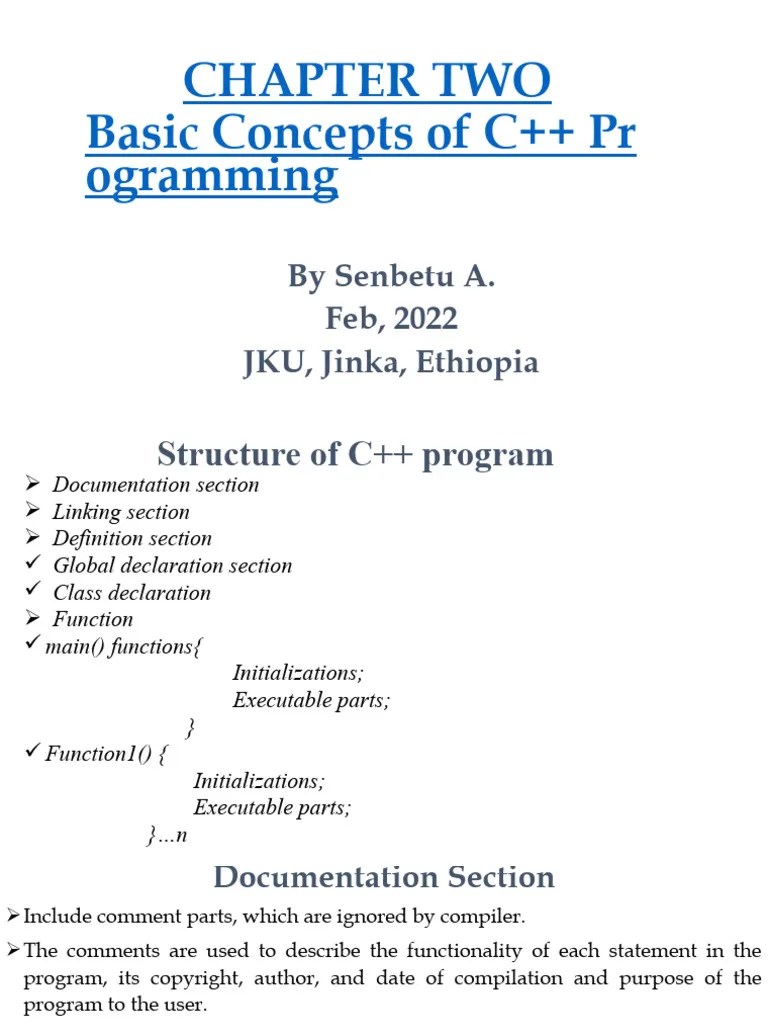 Chapter 2 Basic Concepts Of C++ Programming | PDF | Programming ...