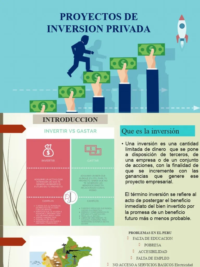 Proyectos De Inversion Privada Diapositivas | PDF | Inversiones | Business