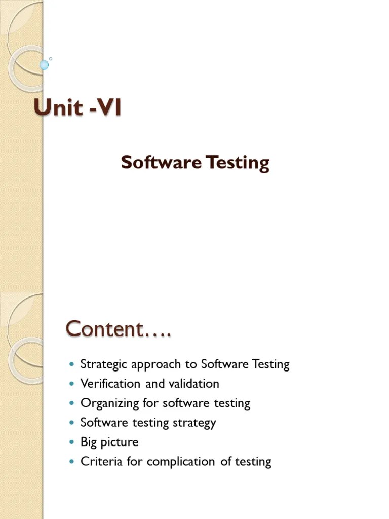 SE Unit 6 | PDF | Software Testing | Unit Testing