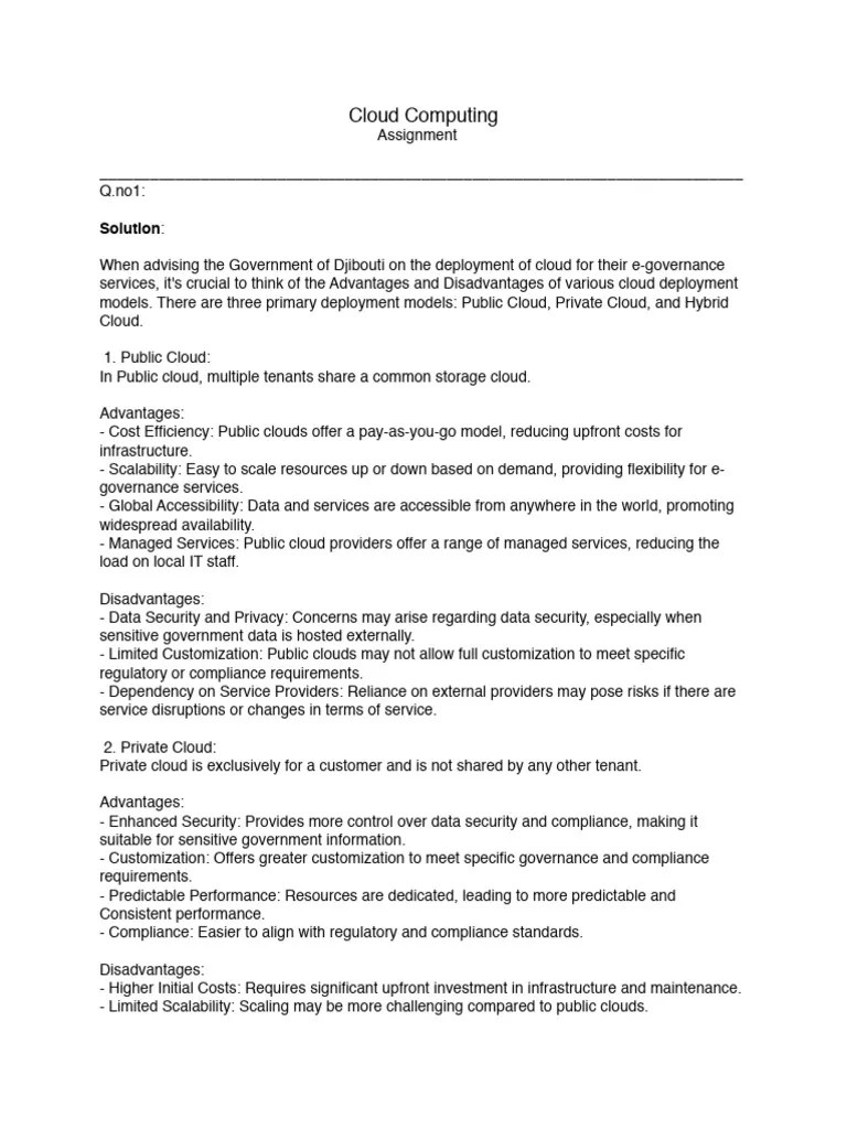 Cloud Computing - Assignment | Download Free PDF | Cloud Computing ...