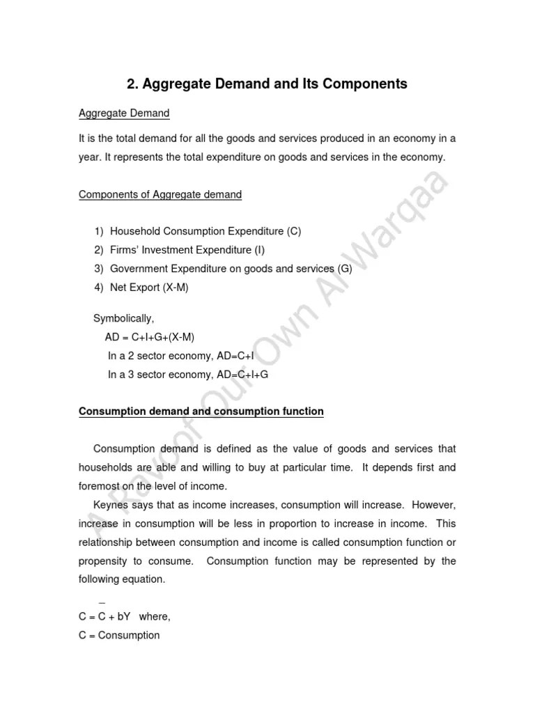 Aggregate Demand And Its Components | PDF | Consumption (Economics) | Aggregate Demand