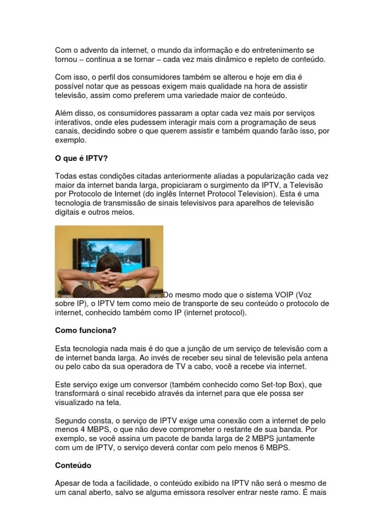 Iptv | PDF | IPTV | Banda larga