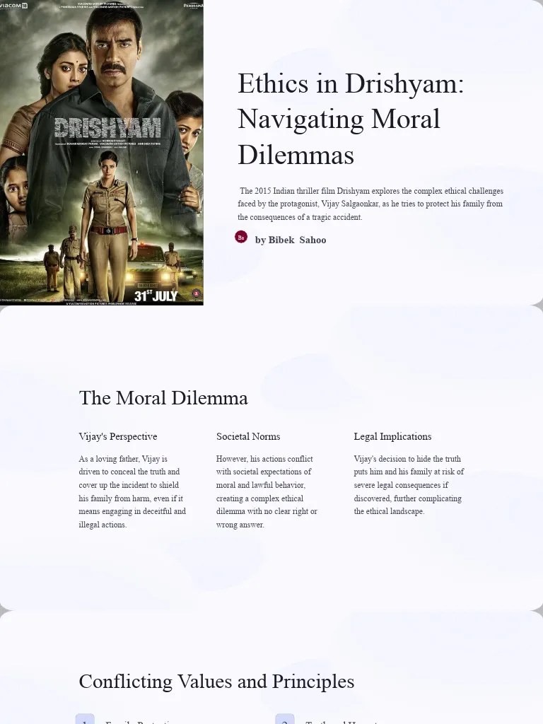 Ethics In Drishyam Navigating Moral Dilemmas | PDF | Morality | Conscience