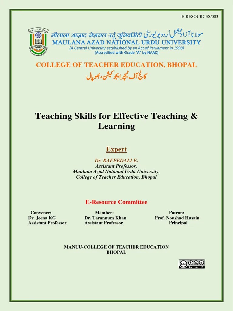 Teaching Skills For Effective Teaching & Learning | PDF | Teachers ...