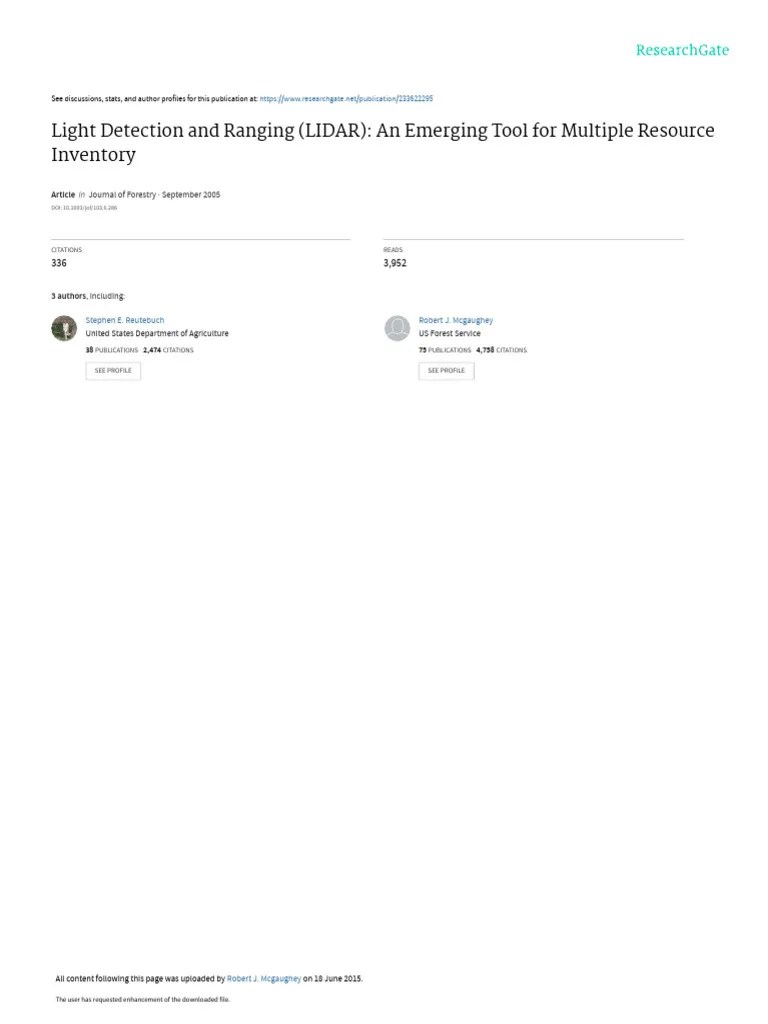 Light Detection And Ranging LIDAR An Emerging Tool | Download Free PDF ...