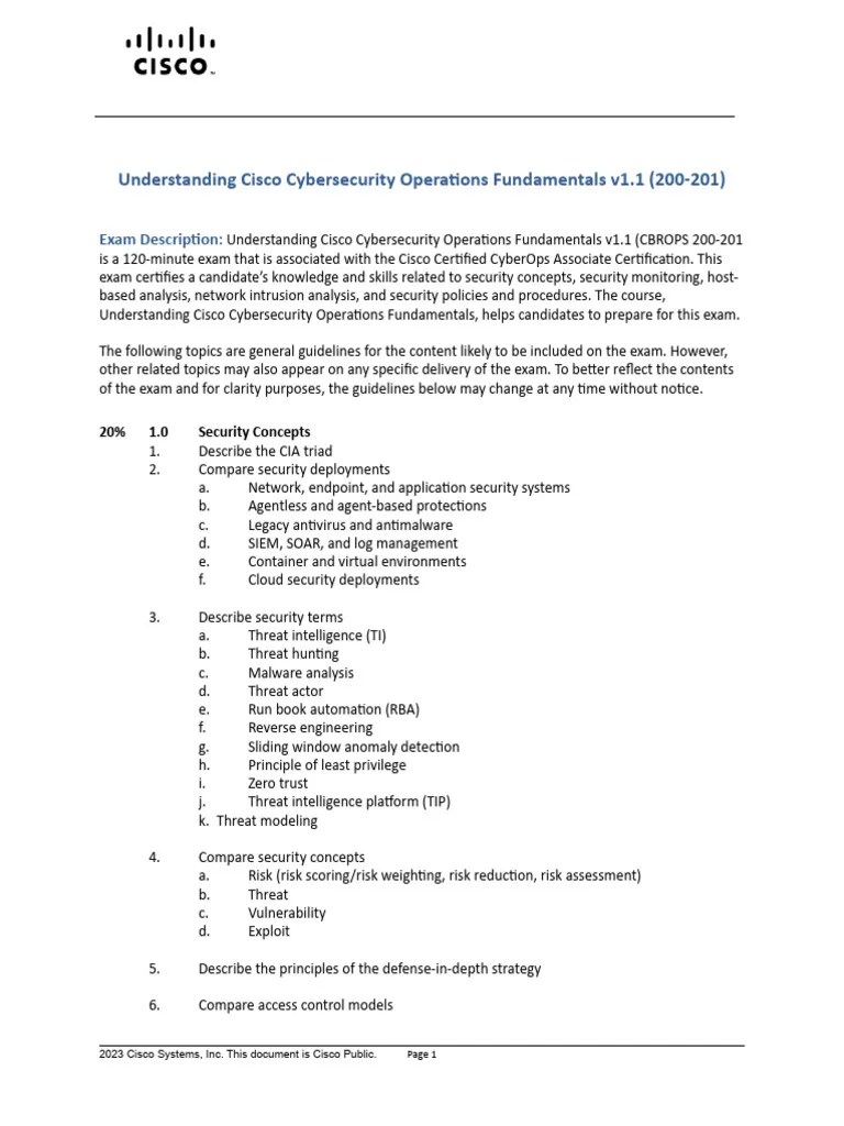 200 201 CBROPS V1.1 | PDF | Port (Computer Networking) | Security