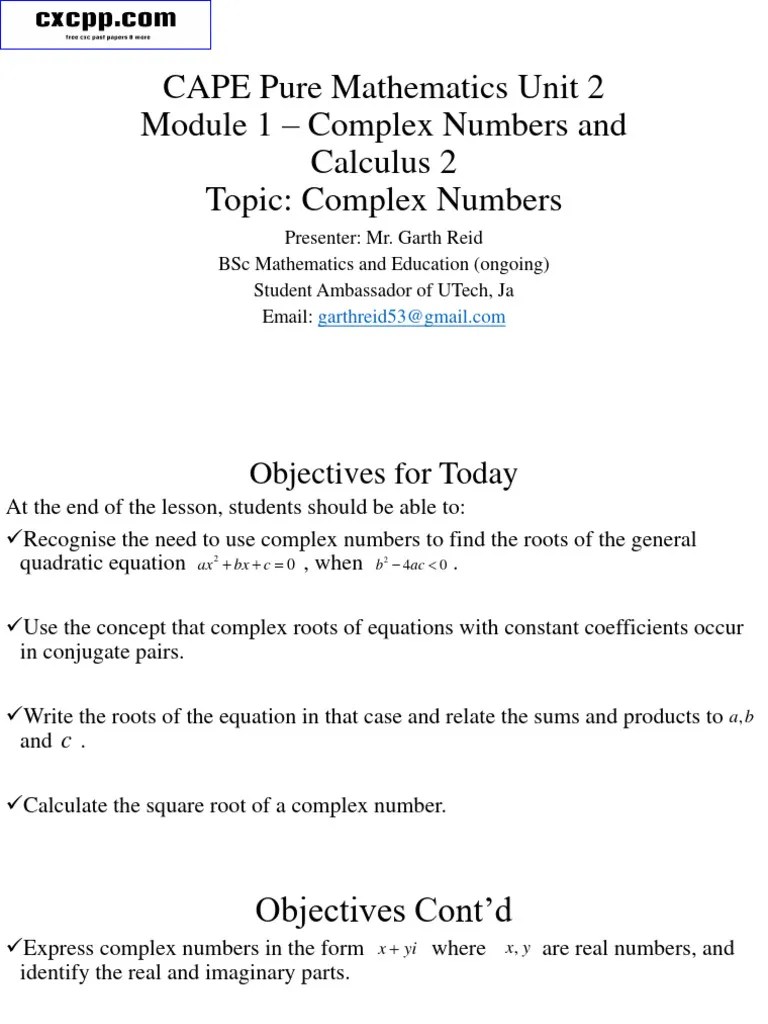 Complex Numbers 1-6088C | PDF | Complex Number | Numbers