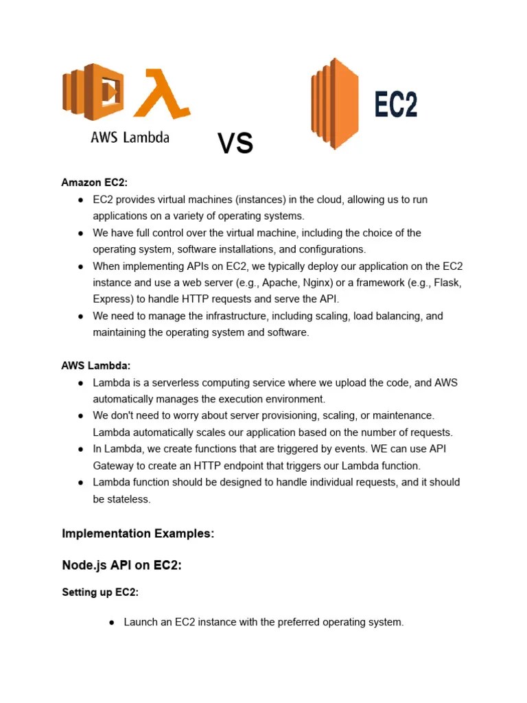 Lambda Vs EC2 | Download Free PDF | Computer Architecture | Distributed ...