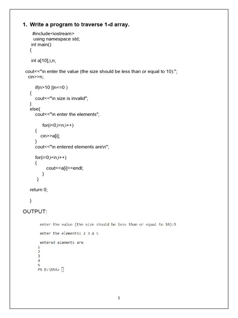 DSA Practical Program | PDF | Computer Data | Computing