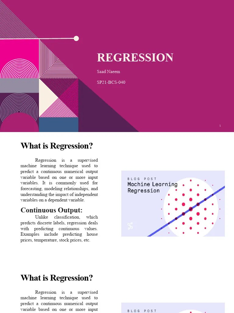 Supervised Learning Regression | PDF | Linear Regression | Dependent ...