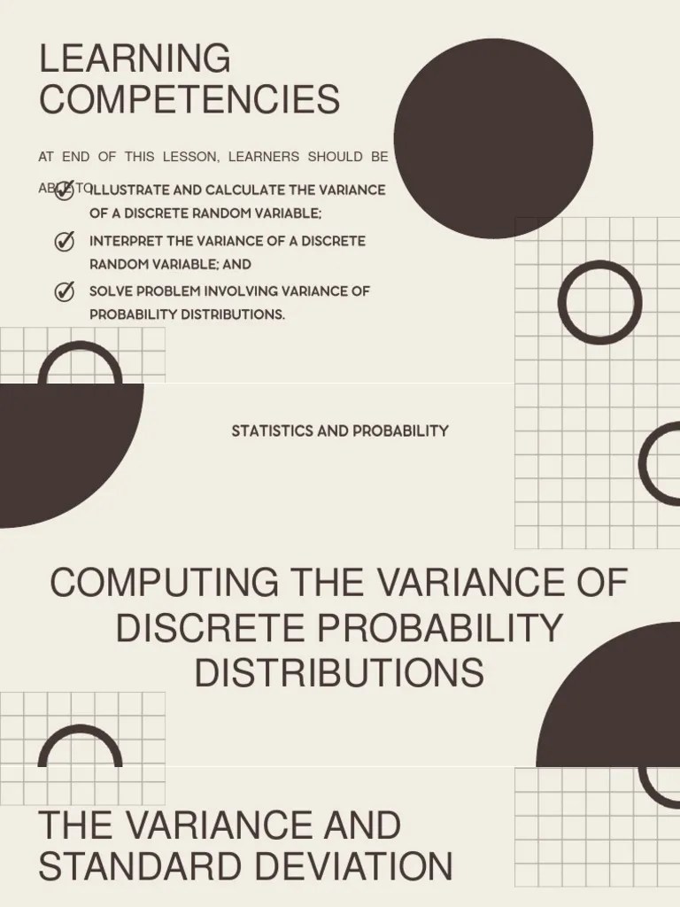 Puting The Variance Of A Discrete Probability Distribution | PDF ...