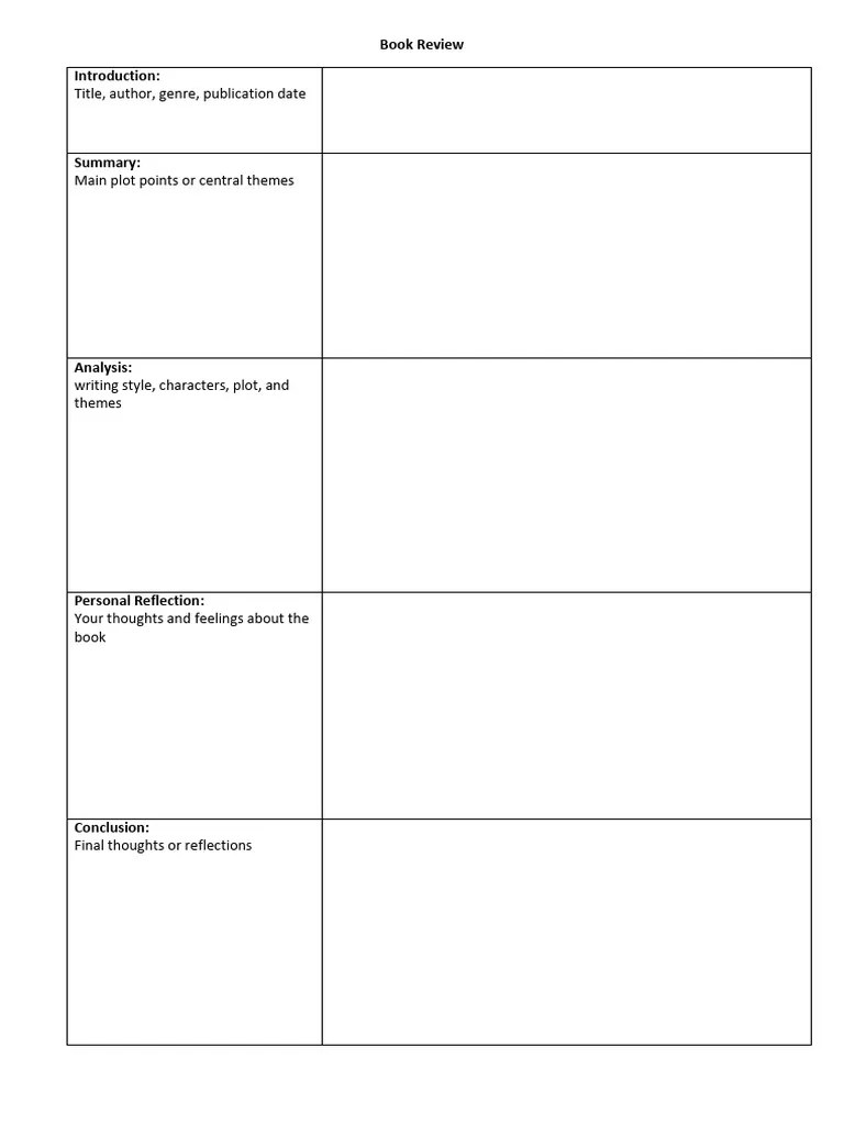 Book Review Format | PDF