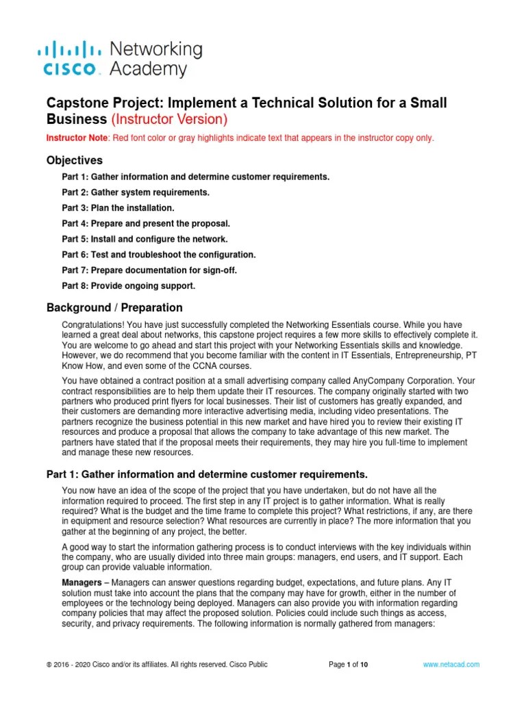 Networking Essentials 2.0 Capstone - ILM | PDF | Computer Network ...