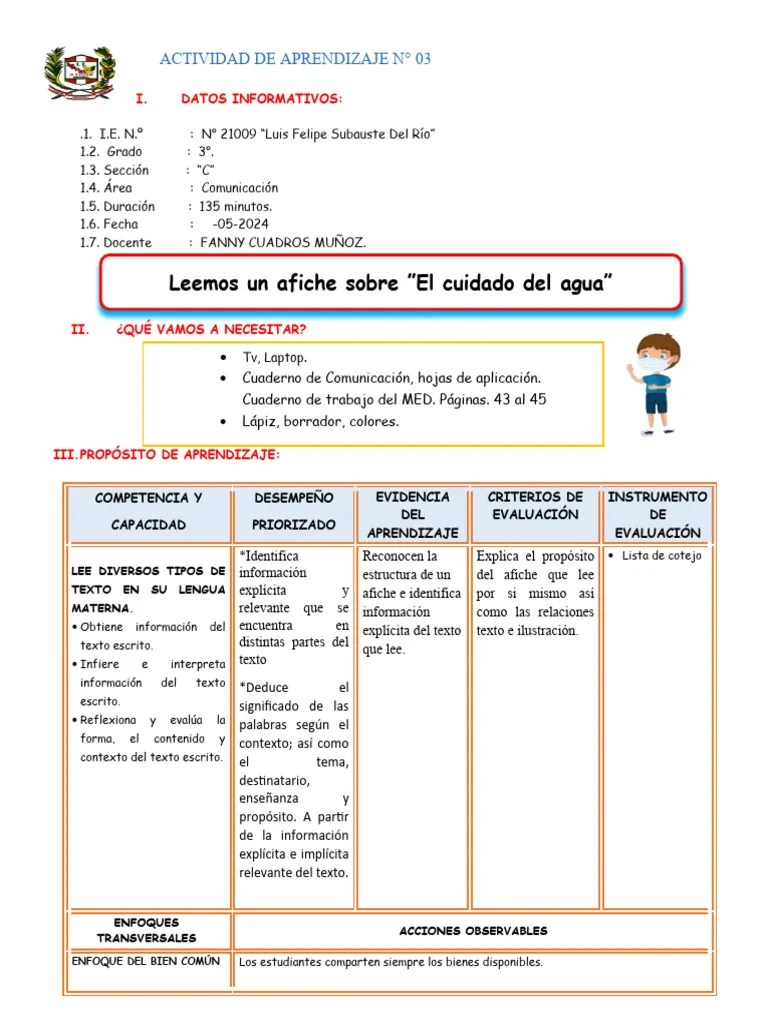 Sesión 3 Com - Leemos Un Afiche | PDF | Póster | Cognición
