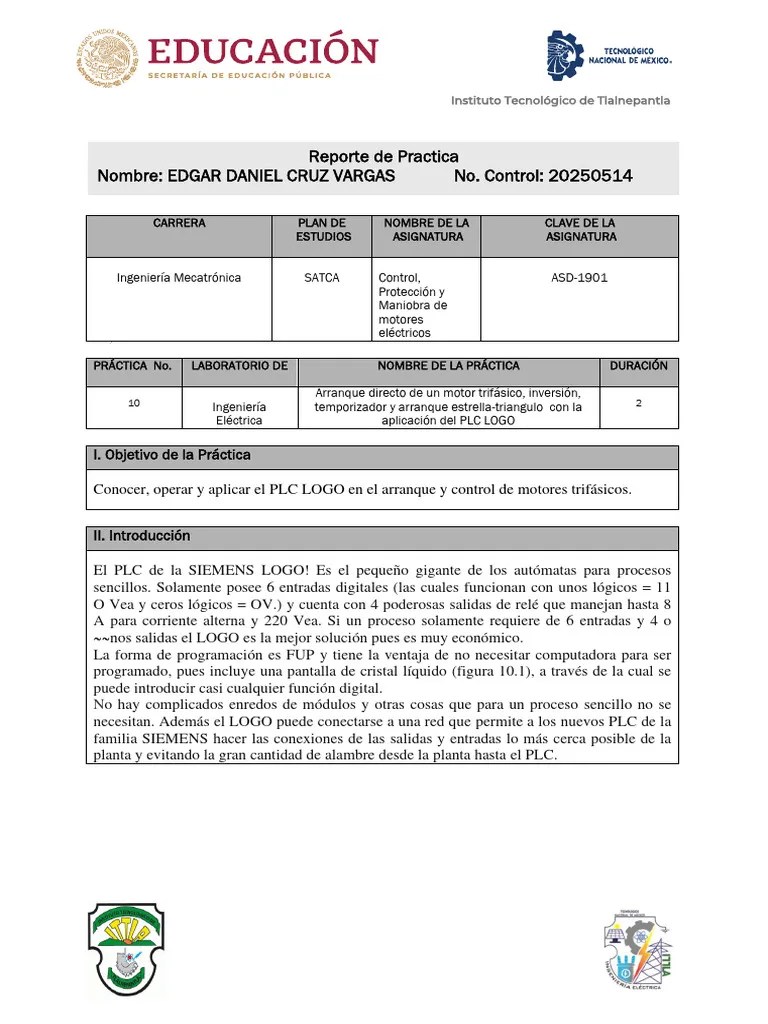 Practica 10 | PDF | Controlador Lógico Programable | Ingeniería