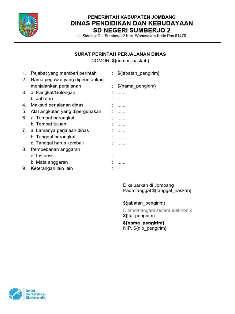 Surat-perintah-perjalanan-dinas-sd-negeri-sumberjo-2-wonosalam-20240430121107 | PDF