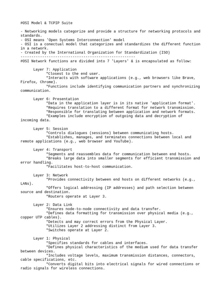 Day3 - OSI Model & TCP - IP Suite | PDF | Osi Model | Internet Protocol ...