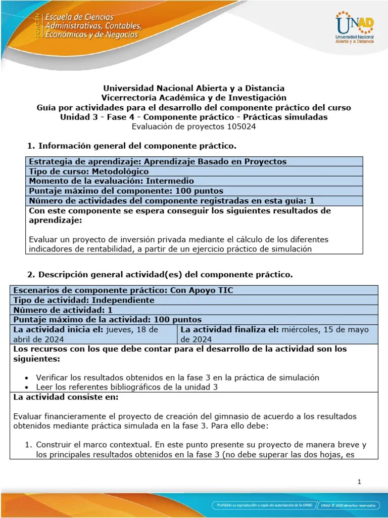 Unidad 3 - Fase 4 - Componente Práctico - Prácticas Simuladas | PDF | Tasa Interna De Retorno