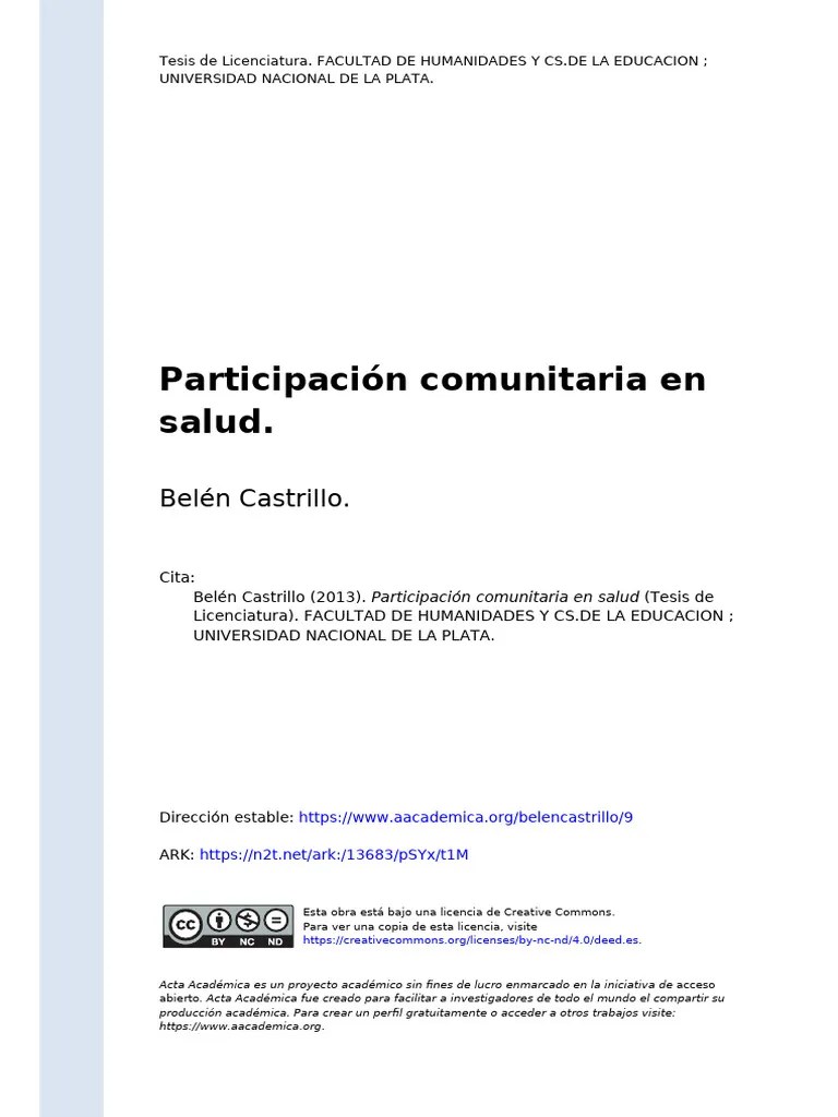 Participacion Comunitaria En Salud | PDF | Cuidado De La Salud ...