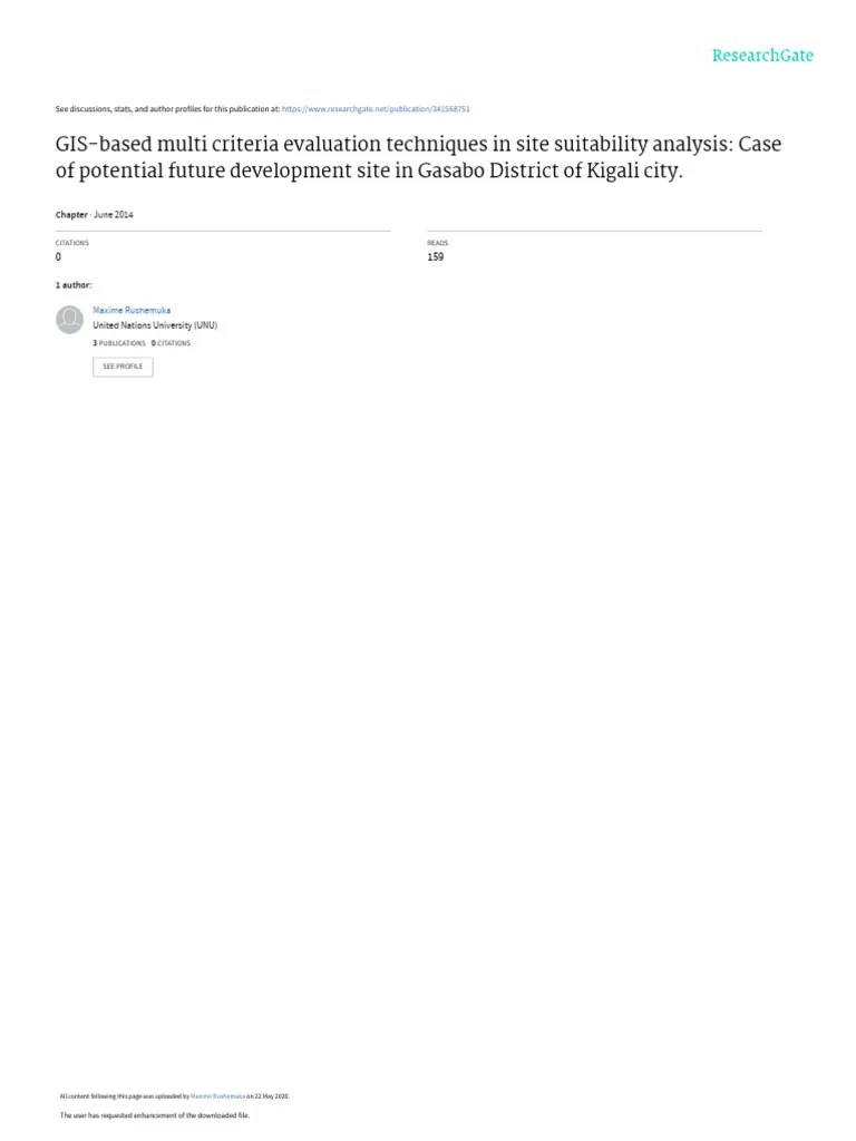 GIS-based Multi Criteria Evaluation Techniques In Site Suitability ...